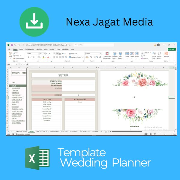 3a Template Excel Wedding Planner untuk Mengatur Pernikahan Lebih Mudah