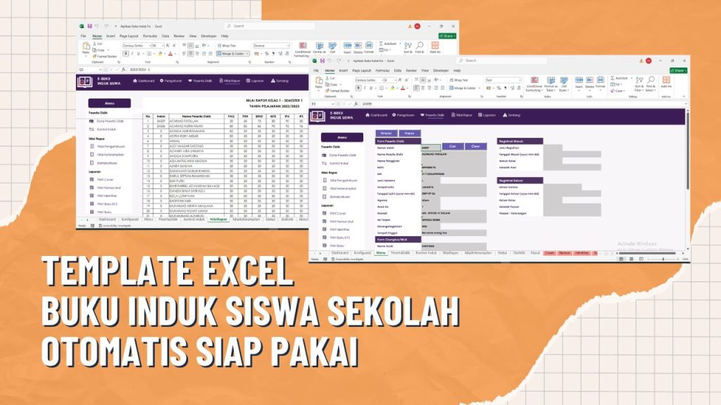 Template Excel Buku Induk Siswa Sekolah Otomatis Siap Pakai
