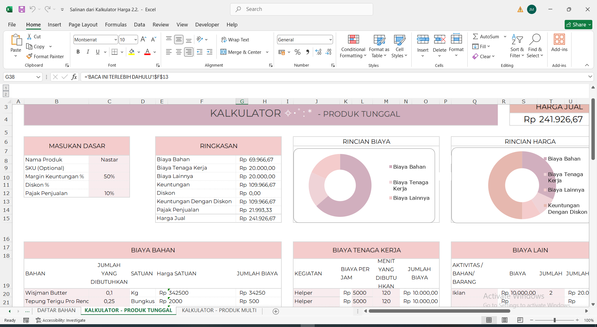 05bCara Menghitung HPP Produk Makanan UMKM Otomatis di Excel template
