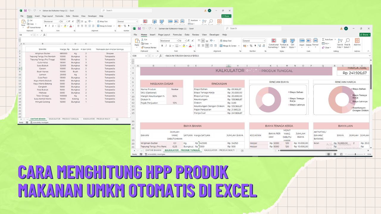 Cara Menghitung HPP Produk Makanan UMKM Otomatis di Excel