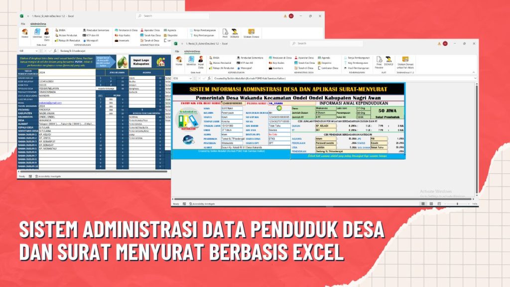 Sistem Administrasi Data Penduduk Desa dan Surat Menyurat Berbasis Excel