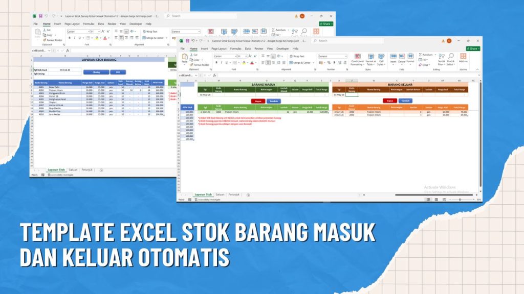 Template Excel Stok Barang Masuk dan Keluar Otomatis