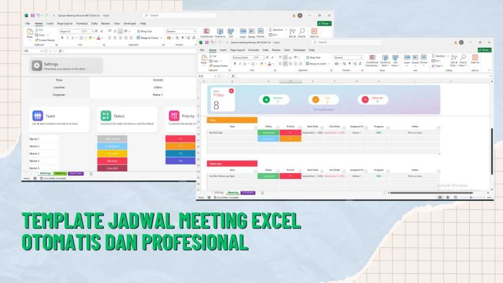 Template Jadwal Meeting Excel Otomatis dan Profesional