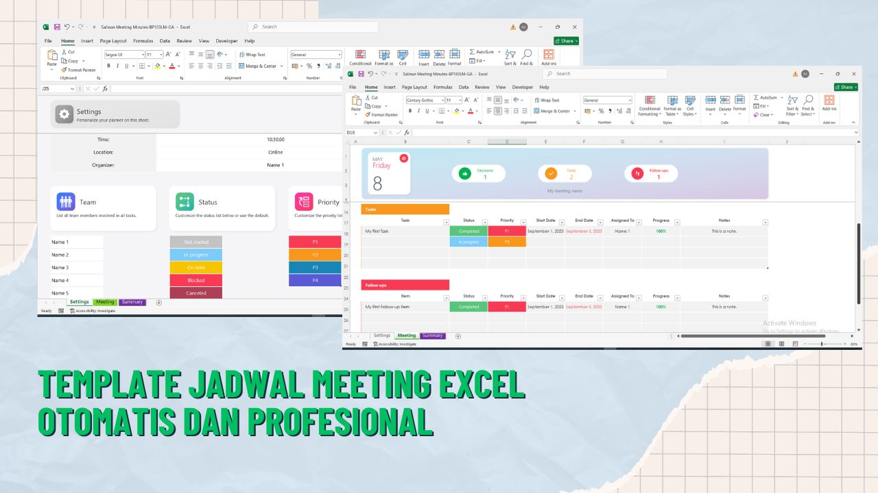 Template Jadwal Meeting Excel Otomatis dan Profesional