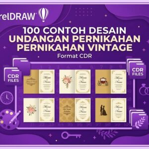 100 Contoh Desain Undangan Pernikahan Vintage CDR CorelDRAW