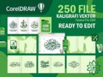 250 File Kaligrafi Vektor Format CDR CorelDRAW Siap Edit