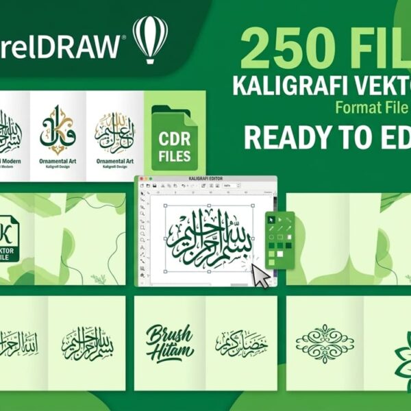 250 File Kaligrafi Vektor Format CDR CorelDRAW Siap Edit