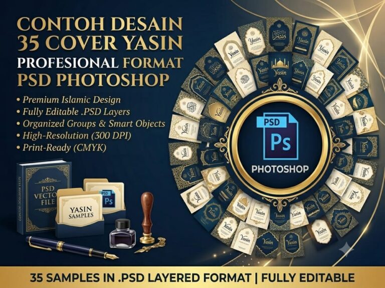 35 Desain Cover Yasin Profesional Format PSD Photoshop