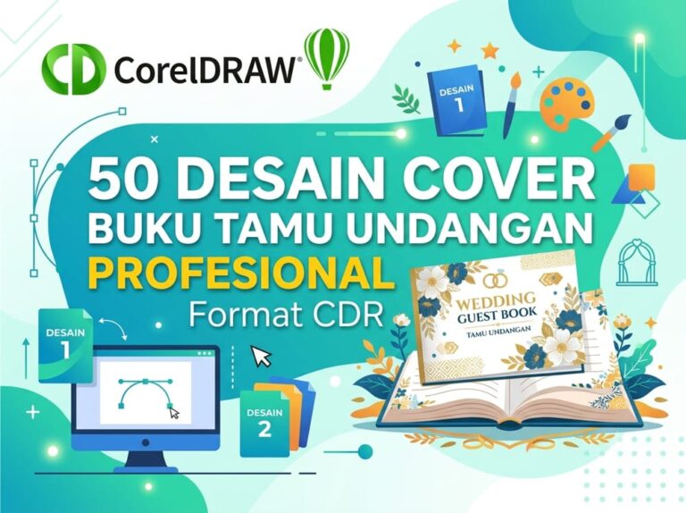 50 Desain Cover Buku Tamu Undangan Profesional Format CDR CorelDRAW