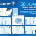 50 Desain Undangan Pernikahan Water Color CDR