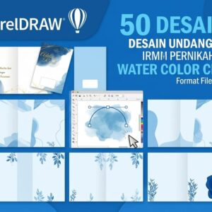50 Desain Undangan Pernikahan Water Color CDR