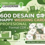 600 Desain Happy Wedding Card Profesional CDR CorelDRAW