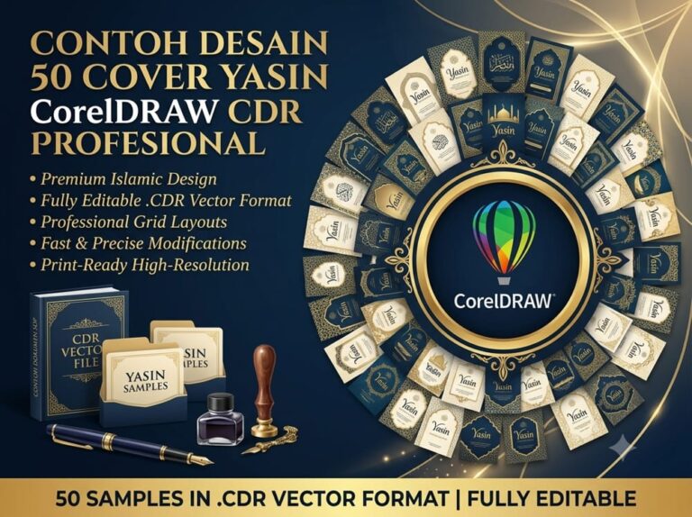 Contoh Desain 50 Cover Yasin CorelDRAW CDR Profesional
