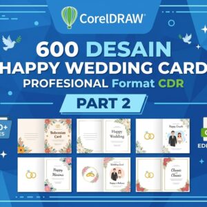 PART 2, 600 Desain Happy Wedding Card Profesional CDR