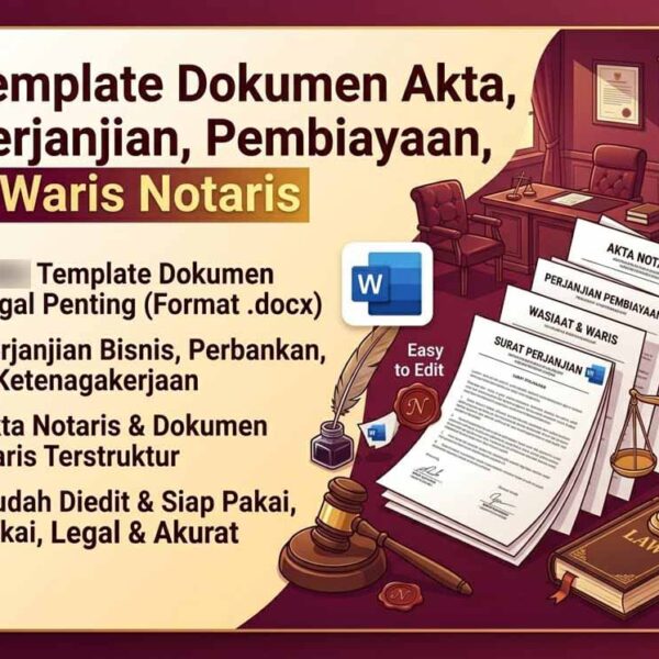 Template Dokumen Akta, Perjanjian, Pembiayaan, dan Waris Notaris