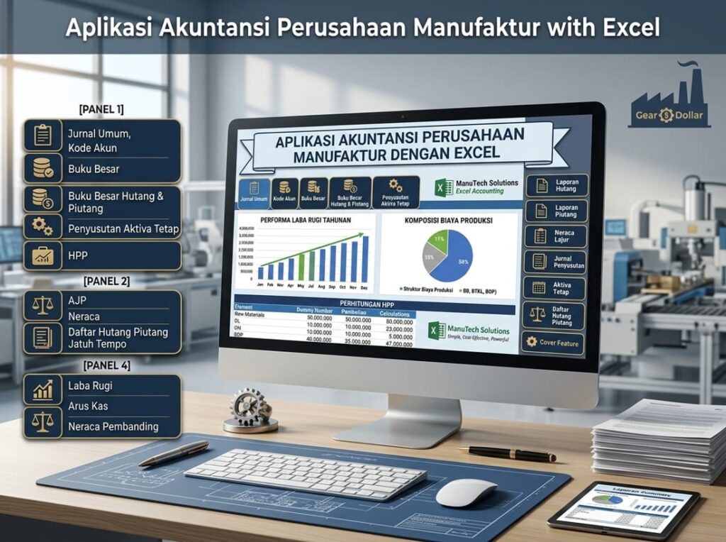 Aplikasi Akuntansi Manufaktur dengan Excel