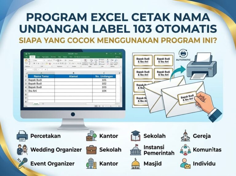 Program Excel Cetak Nama Undangan Label 103 Otomatis