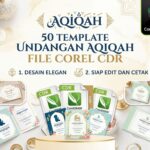 Template Undangan Aqiqah File Corel CDR Desain Elegan, Siap Edit dan Cetak