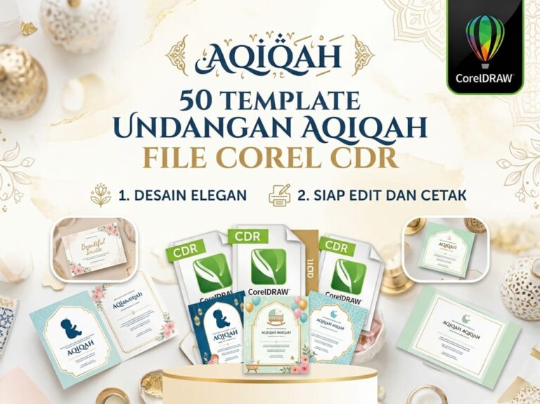 Template Undangan Aqiqah File Corel CDR Desain Elegan, Siap Edit dan Cetak